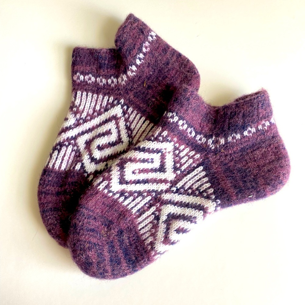 Handmade knitted wool slippers/socks.